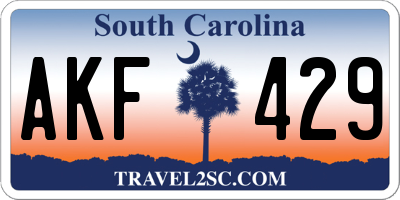 SC license plate AKF429