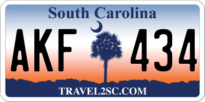 SC license plate AKF434