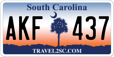 SC license plate AKF437