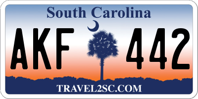 SC license plate AKF442