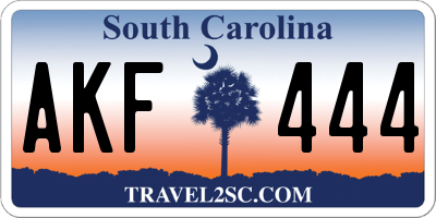 SC license plate AKF444