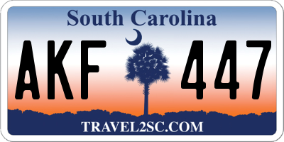 SC license plate AKF447
