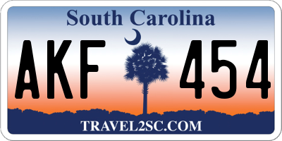 SC license plate AKF454