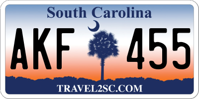 SC license plate AKF455