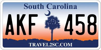 SC license plate AKF458