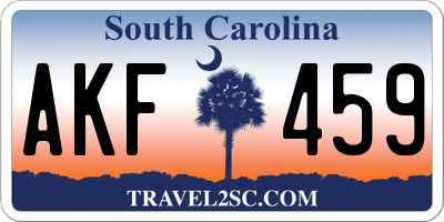 SC license plate AKF459