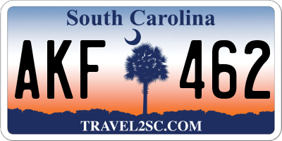 SC license plate AKF462