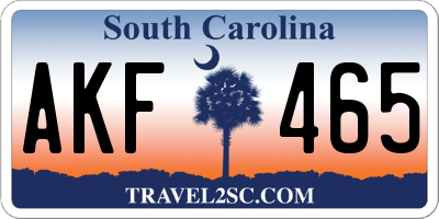 SC license plate AKF465