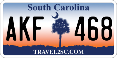 SC license plate AKF468