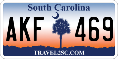 SC license plate AKF469