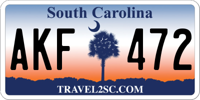 SC license plate AKF472