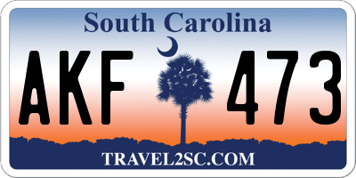 SC license plate AKF473