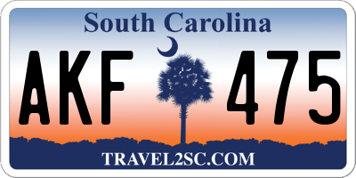 SC license plate AKF475