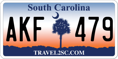 SC license plate AKF479