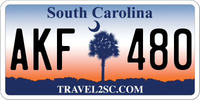 SC license plate AKF480