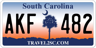SC license plate AKF482
