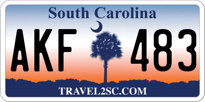 SC license plate AKF483