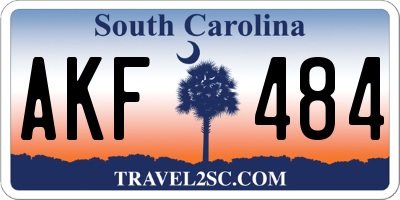 SC license plate AKF484