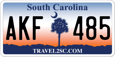 SC license plate AKF485
