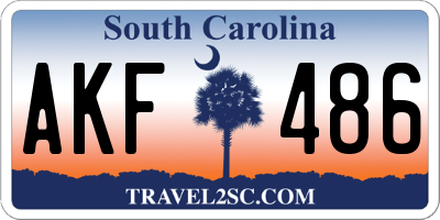 SC license plate AKF486