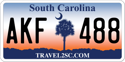 SC license plate AKF488