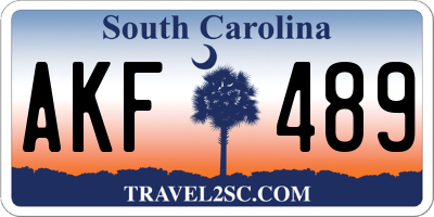 SC license plate AKF489
