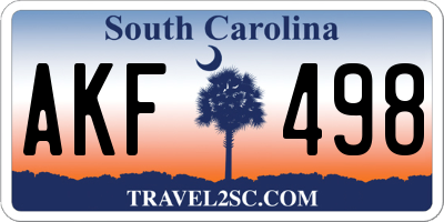 SC license plate AKF498