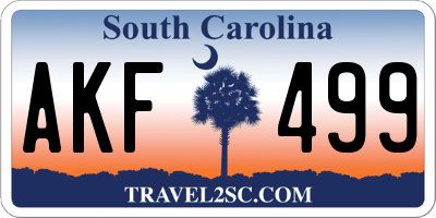SC license plate AKF499