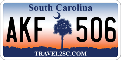 SC license plate AKF506