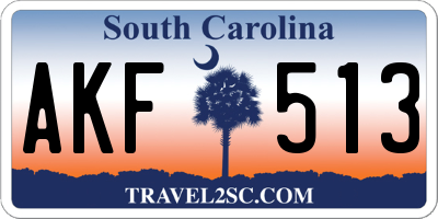 SC license plate AKF513