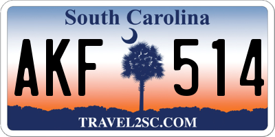 SC license plate AKF514