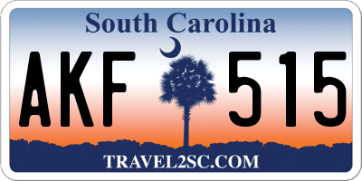SC license plate AKF515