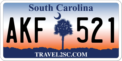 SC license plate AKF521