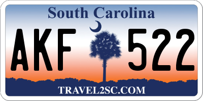SC license plate AKF522