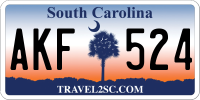 SC license plate AKF524