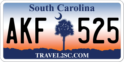 SC license plate AKF525