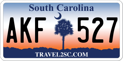 SC license plate AKF527