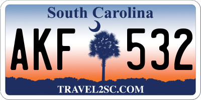 SC license plate AKF532