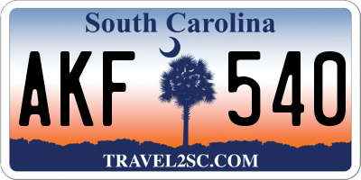 SC license plate AKF540