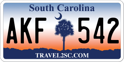 SC license plate AKF542