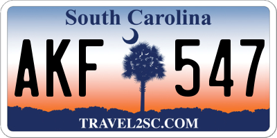 SC license plate AKF547