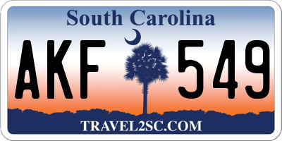 SC license plate AKF549