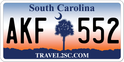 SC license plate AKF552