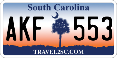 SC license plate AKF553