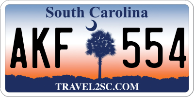 SC license plate AKF554