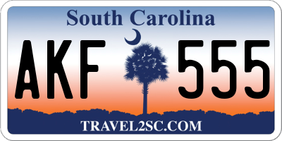 SC license plate AKF555