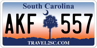 SC license plate AKF557