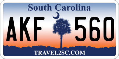 SC license plate AKF560