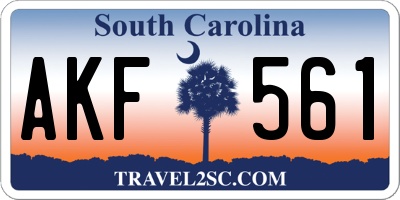 SC license plate AKF561