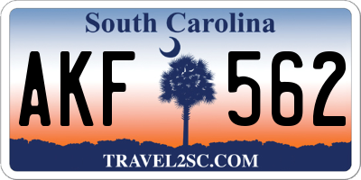 SC license plate AKF562